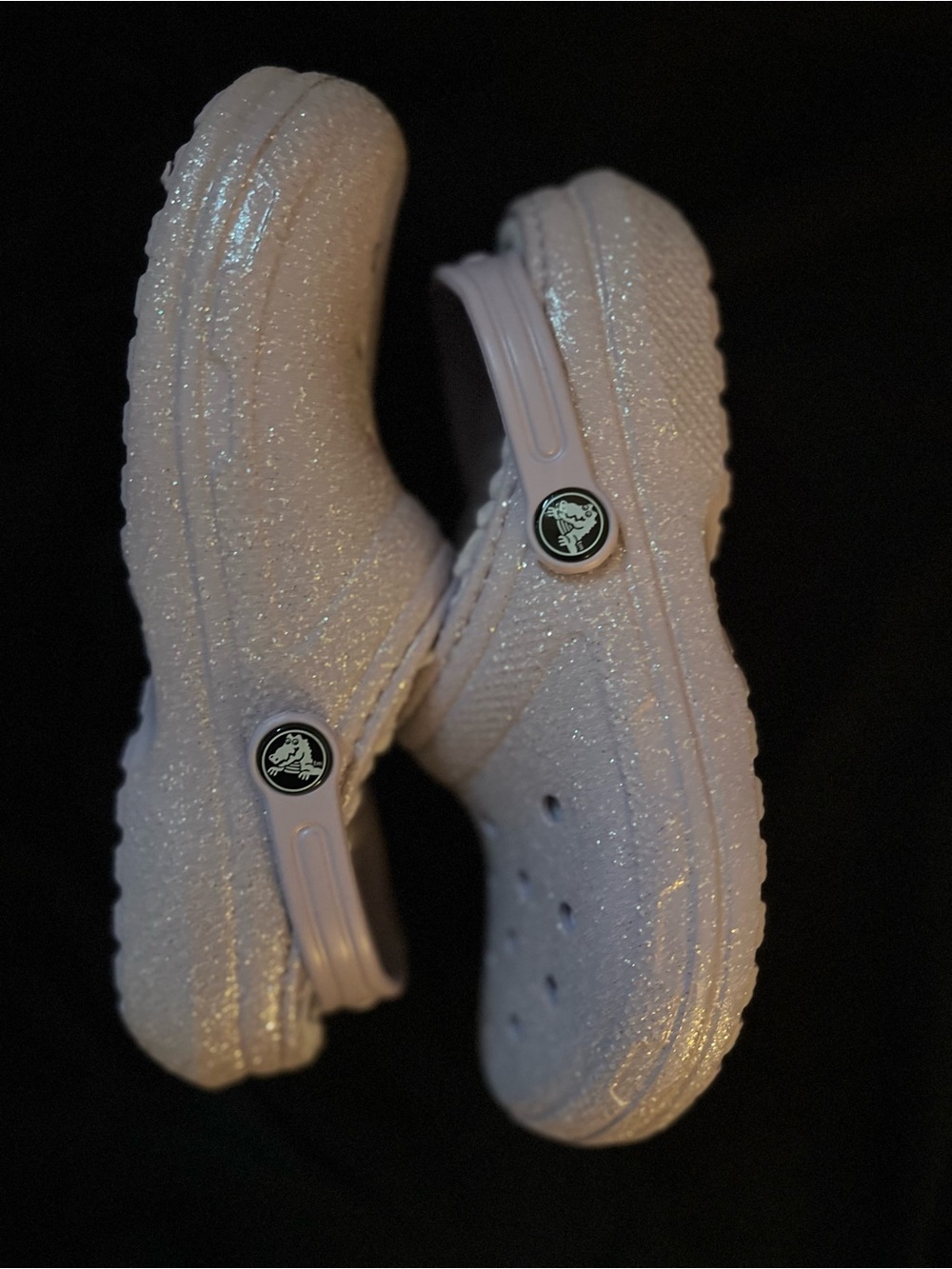 CROCS Kids Glitter Clogs in Lavender